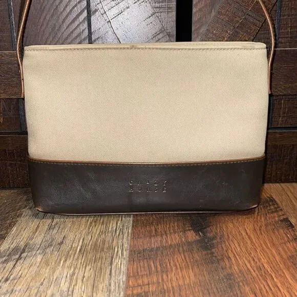 Crazy Horse |A Liz Claiborne Co.| Vintage Canvas & Leather 90’s Shoulder Bag - Picture 3 of 13